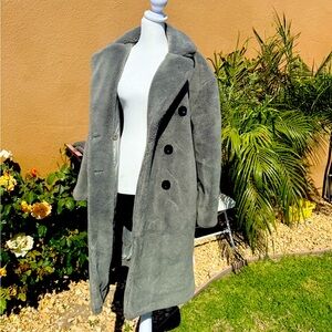 Women's Gray Double-Breasted Coat